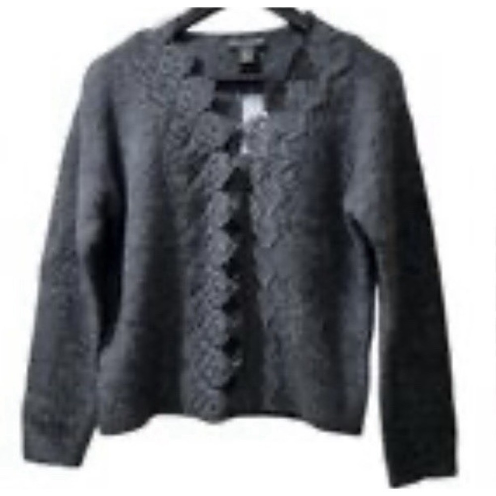 House of Harlow Sweater Cardigan Womens Small Lace Wool Mohair Blend Button Up